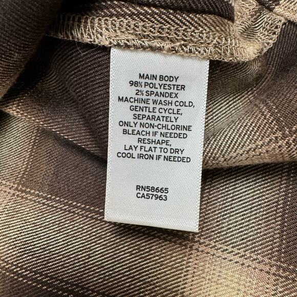 BP Nordstrom Brown Plaid Mini Skirt Size M Ombre Front Slit Academia Coquette - Picture 8 of 10